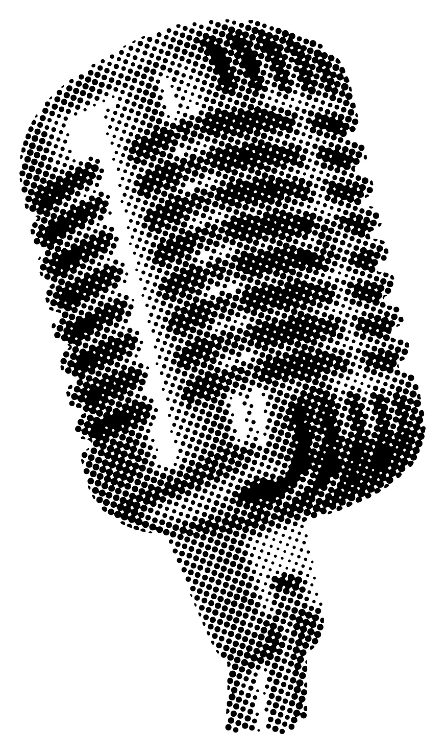 Halftone collage microphone, halftone effect microphone element